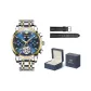 Steel Band Blue Dial Men's[Includes: Exclusive Box+Leather Strap]
