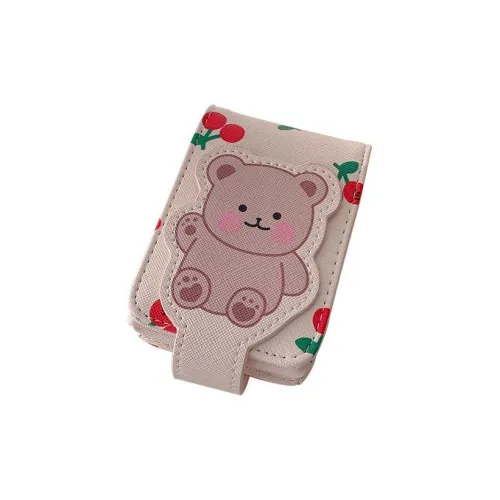 YUECHUMEI Bear Lipstick Bag Strap Mirror Mini Small Bag Girlish, Portable, Makeup Bag