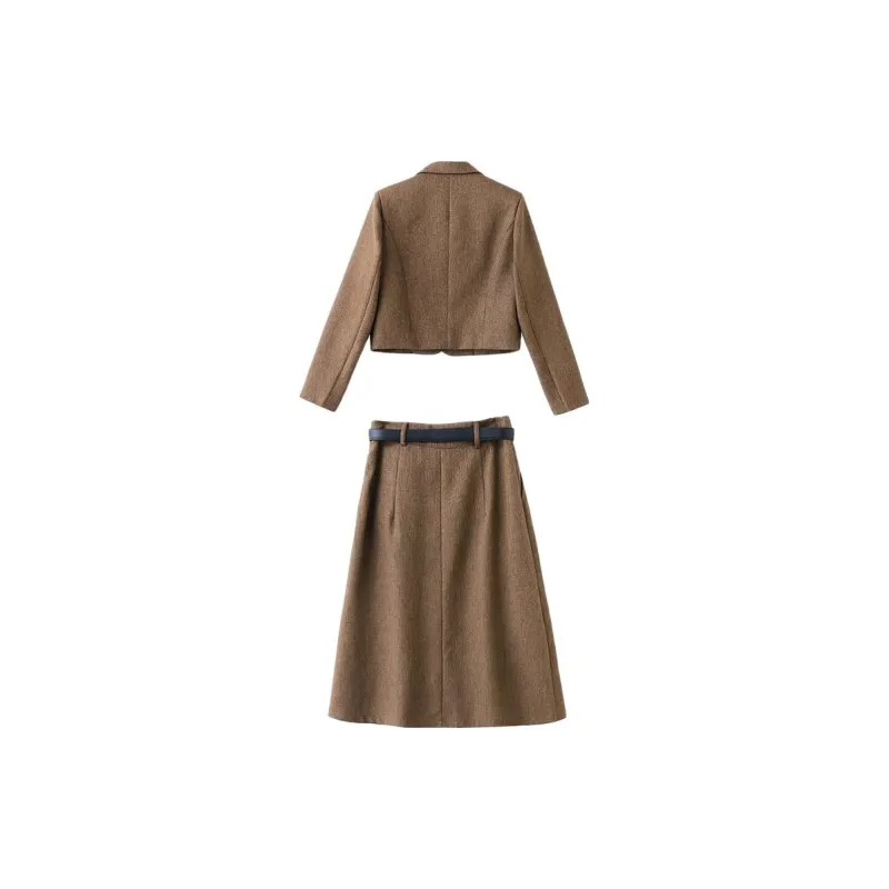 Fele.d Skirt Set Women's Coffee-3