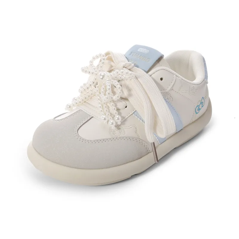 Cob Anti-Slip And Wear-Resistant Lightweight Low-Top Skateboard Shoes Women's Beige Blue-1