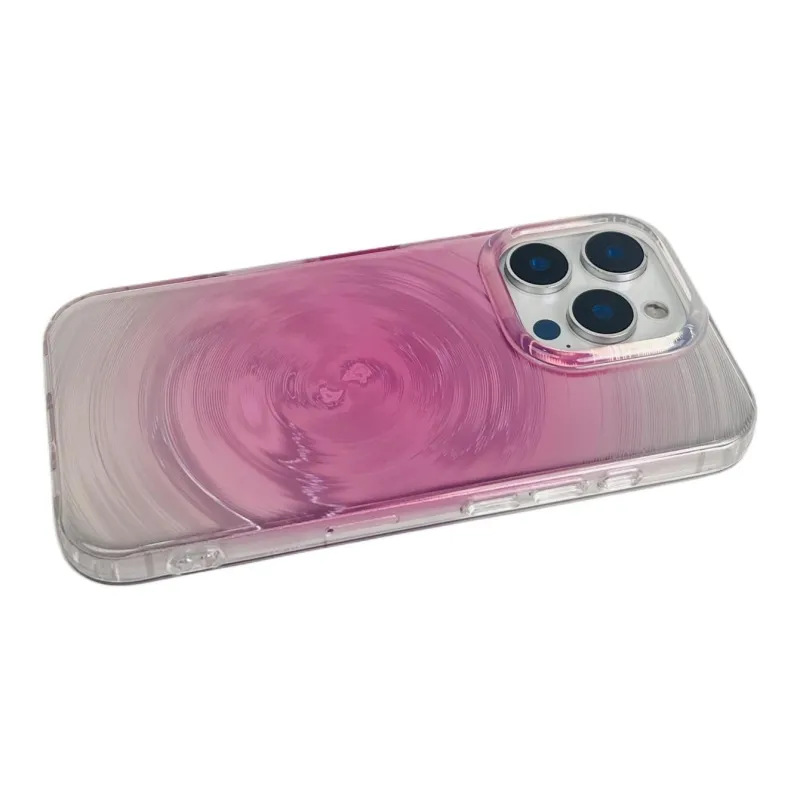 Sopi Acrylic Material Gradient Blended Swirl Phone Cases Compatible With IPhone 16/15 Pro Max/Apple 13/14 Pro/Max-3