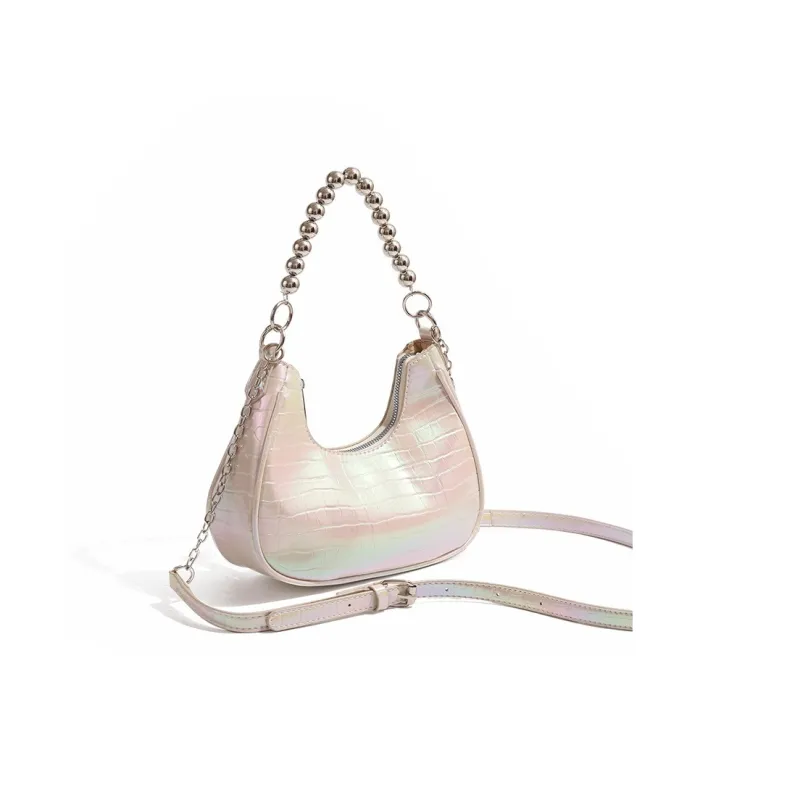 SEPTWOLVES PU Shoulder Bag Regular Women's Laser White/Laser Pink-2