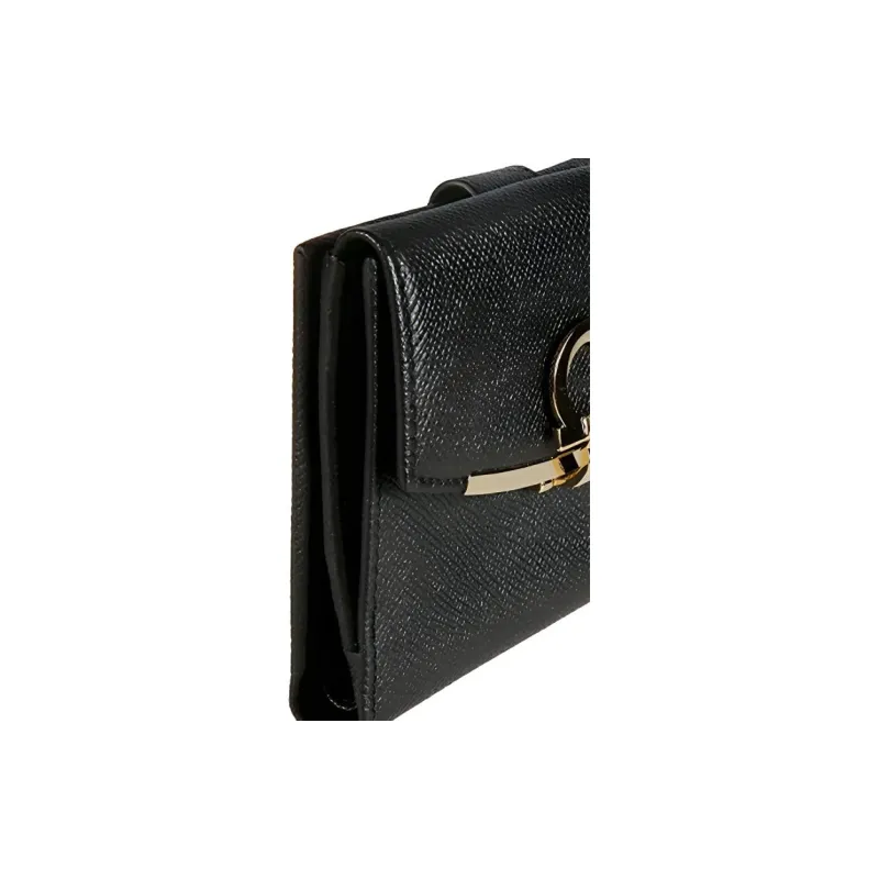 FERRAGAMO Cow Leather Wallet Mini Women's Black-3