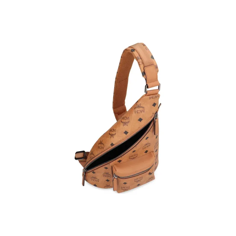 MCM Aren Visetos Canvas Shoulder Bag Crossbody Bag Mini Women's Cognac Brandy-2
