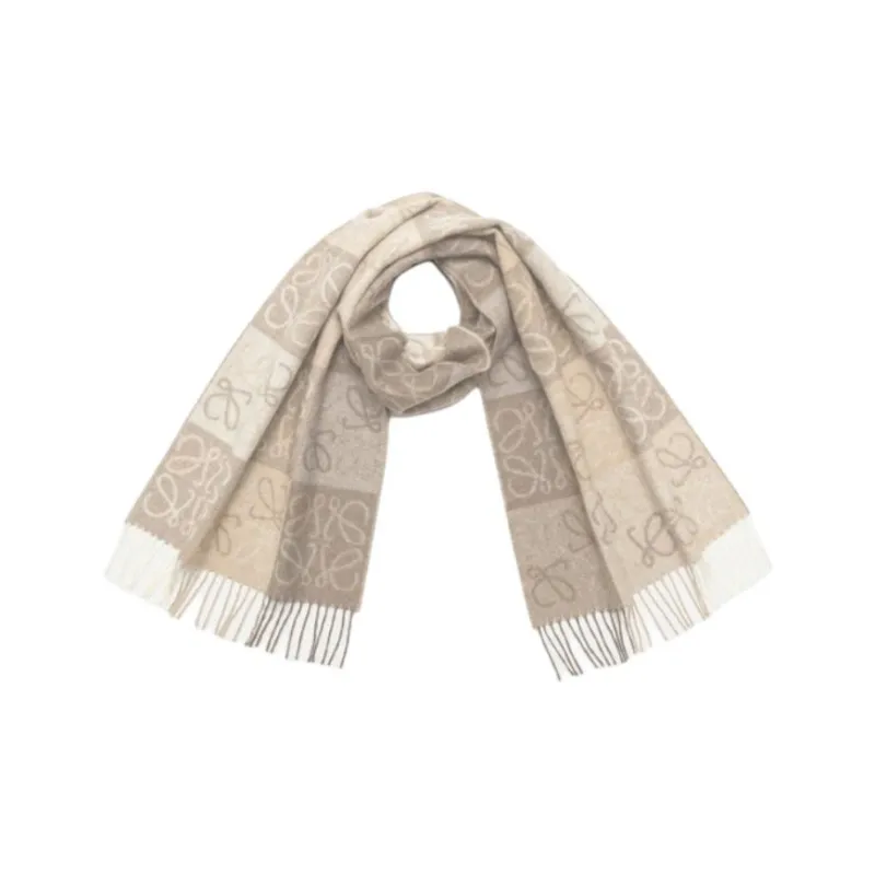 LOEWE Wool, Cashmere Knit Scarves Women's Beige-1