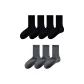 [7 Pack/100% cotton Anti-Pilling]4 Pairs Black+3 Pairs Dark Gray