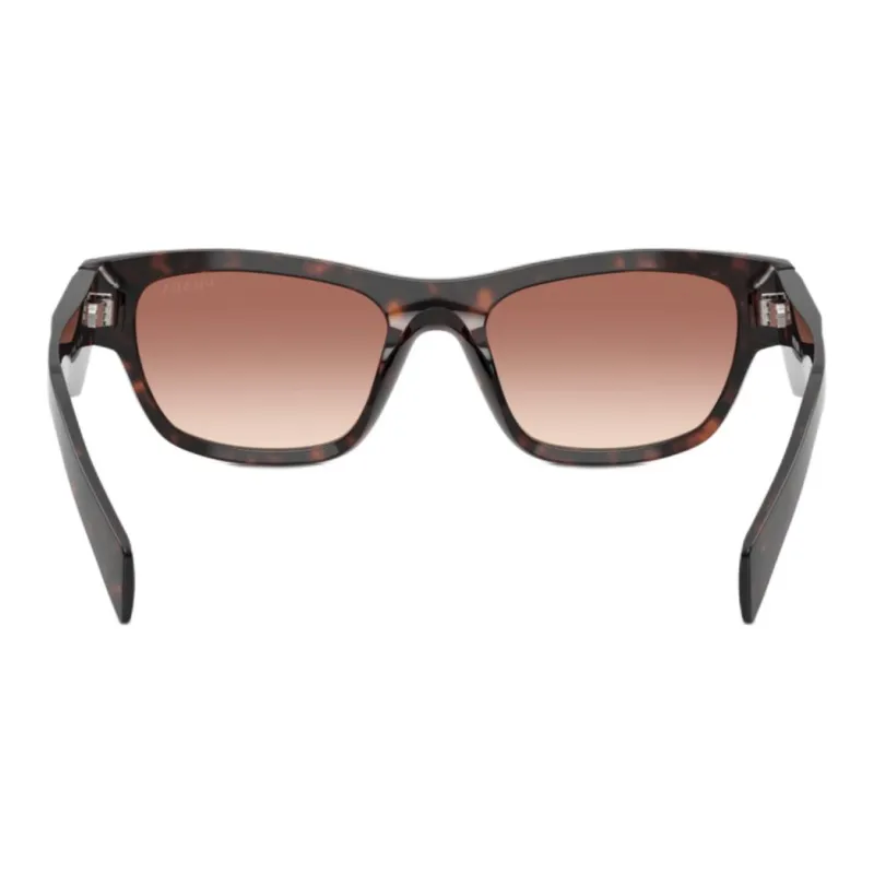 PRADA Acetate Irregular Shape Sunglasses Women's Brown-4