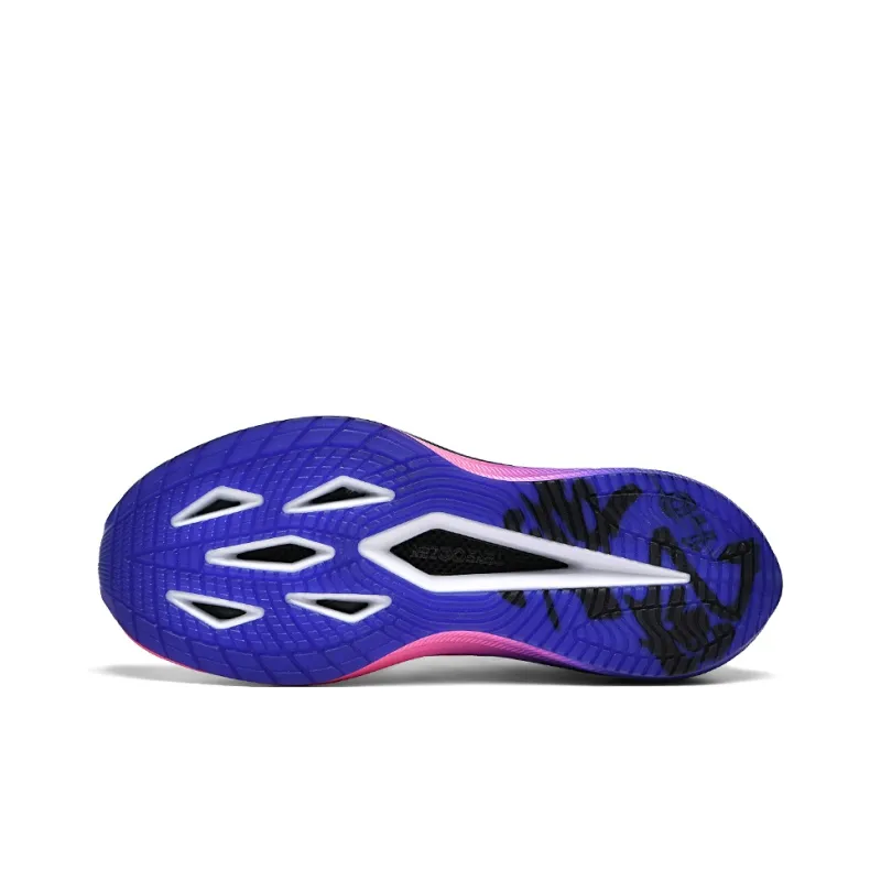 TENSOOZEN Quick Dry Lightweight Rebound Low-Top Full-Length Carbon Plate Sprint Running Shoes Unisex Pink Blue-4