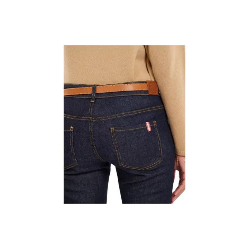 INES DE LA FRESSANGE Cow Leather Belts Women's Brown Width 2CM-3