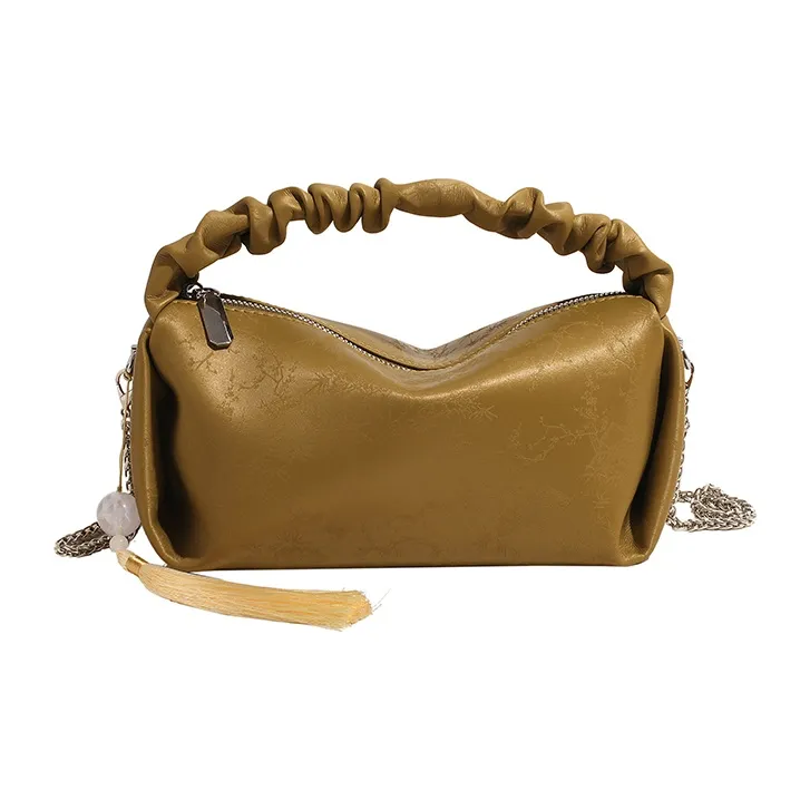 Yalu PU Pillow Bag, Handbag, Shoulder Bag, Crossbody Bag Women's Green/Silver/Black/Ecru-1
