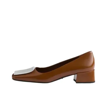 PRADA Chunky Heel High Heels 3.5cm Women's Brown