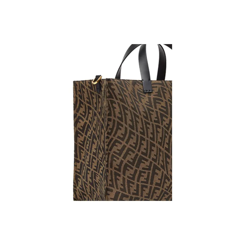 FENDI Shopper Tote Brown-3