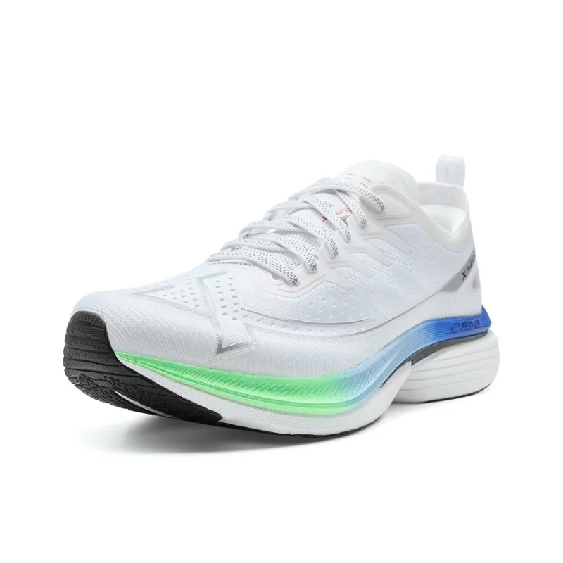 XTEP Cushioning Anti Slip Wear Resistant Coverage Support Rebound Low Top Training Running Shoes Men's White Blue Green-1