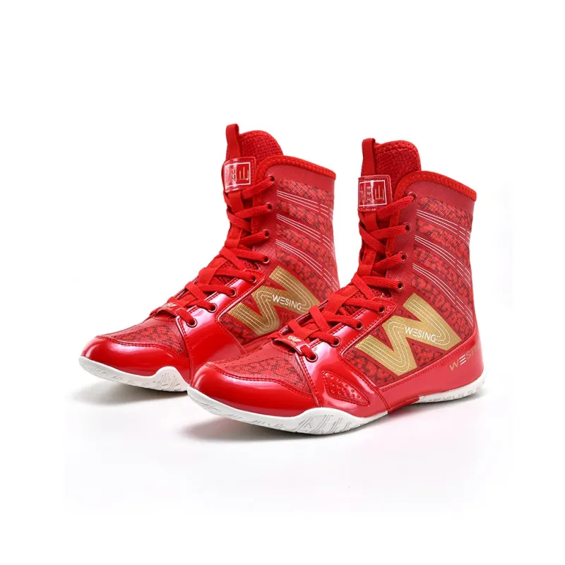 WESING Boxing Shoes Slip Resistant, Abrasion Resistant, Breathable, Coverage Support, Lightweight Unisex-0
