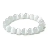 White Cat-Eye Beaded Bracelet