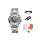 8036 Business White, Steel Band[High-End Orange Leather Box+Genuine Leather Strap+Bracelet]