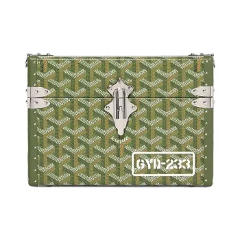 GOYARD Cassette Canvas With Calfskin Hard Case Bag Portable Crossbody Bag Shoulder Bag Regular Women's Khaki