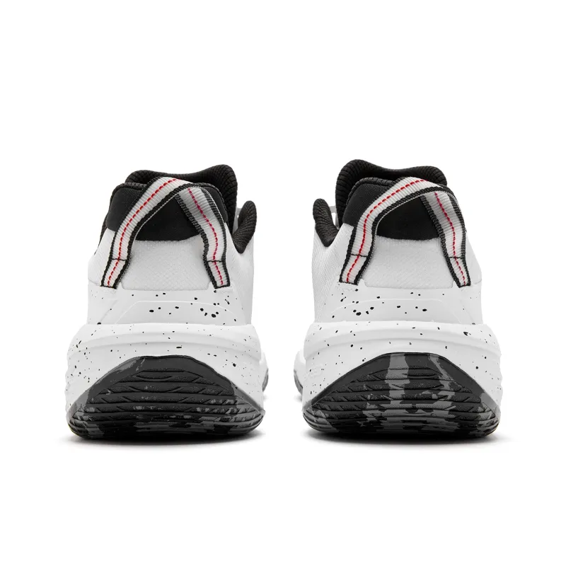 QIAODAN FETEAM Cushioned Slip-Resistant Abrasion-Resistant Low-Top Basketball Shoes Men's Jordan White Black-4