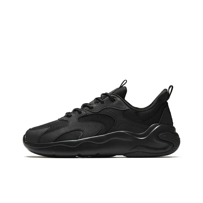 CHAOJIANTA Anti-Slip Wear-Resistant Low-Top Chunky Sneakers Men's Basic Black-0