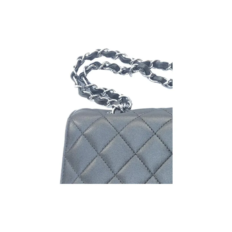 CHANEL Classic Flap CF Sheepskin Flap Bag, Shoulder Bag, Crossbody Bag Medium Size Women's Smoke Gray-2