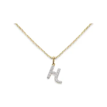 Monica Vinader 14kt Yellow Gold H Diamond Necklace