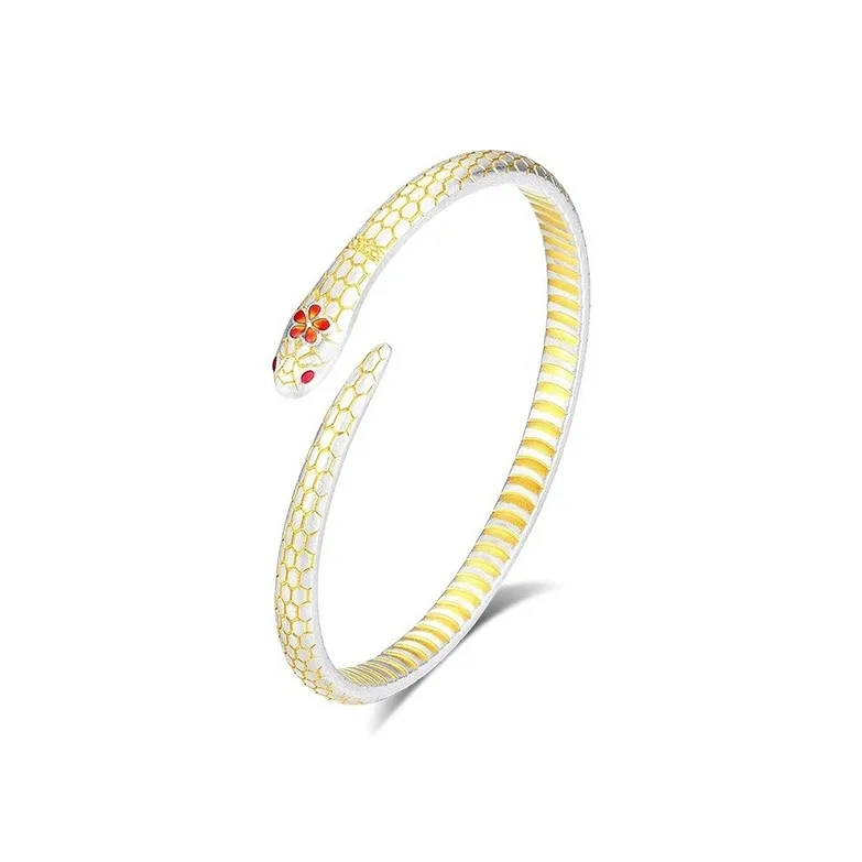 Heart Grass 999 Fine Silver Bangles Women's-0
