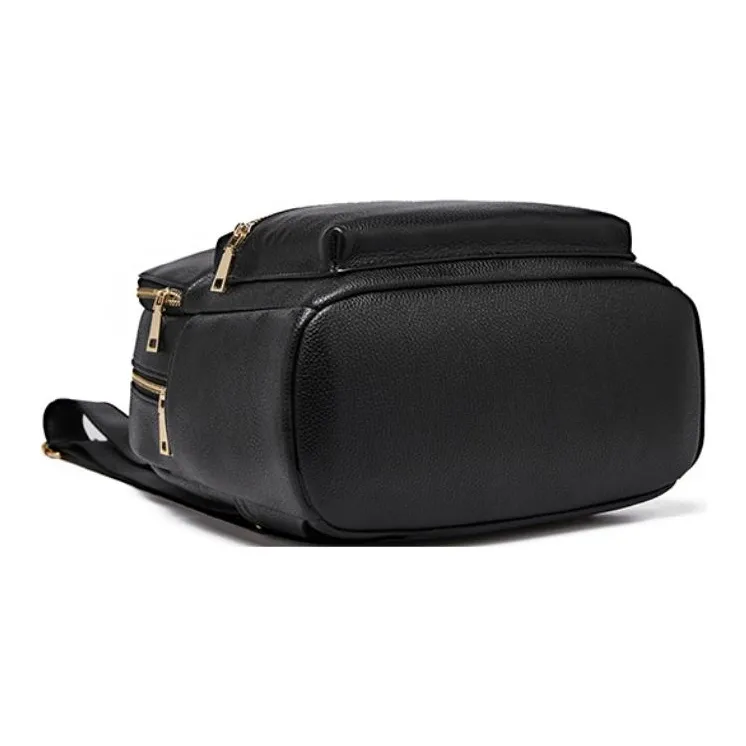 Old Man's Head Cow Leather Backpack Regular Women's Black-4