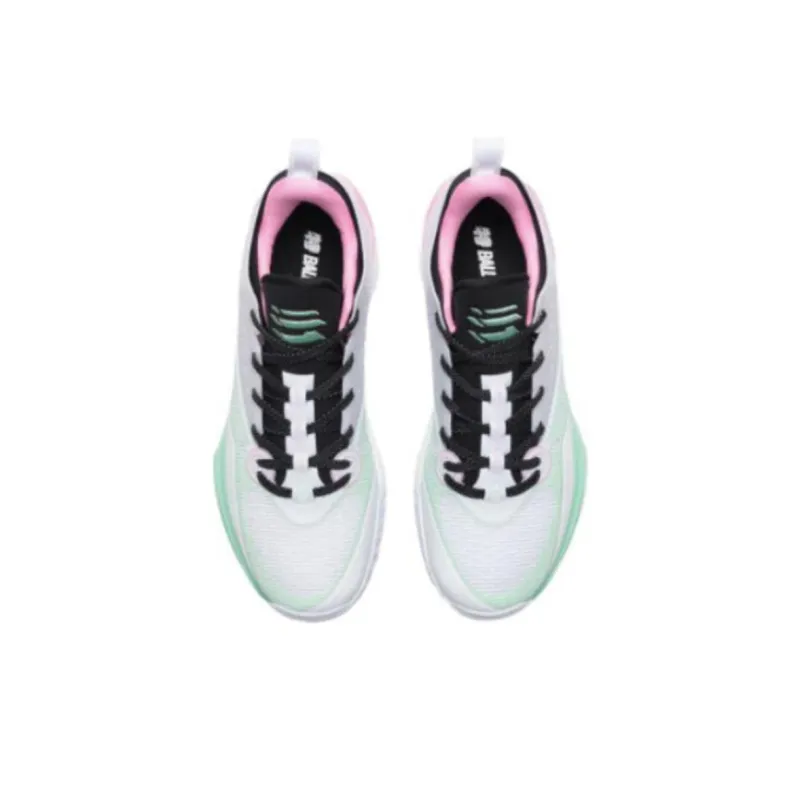 XTEP Lightweight Anti-Slip And Wear-Resistant Low-Top Basketball Shoes Men's White Turquoise-3