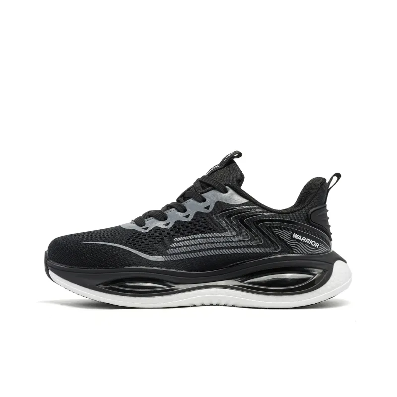 Warrior Height Increasing Lightweight Breathable Low-Top Casual Athletic Shoes Men's Black-0