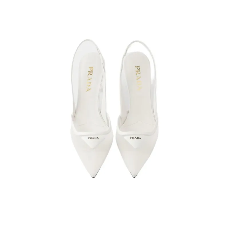 PRADA Slim Heel High Heels 7.5cm Women's White-4