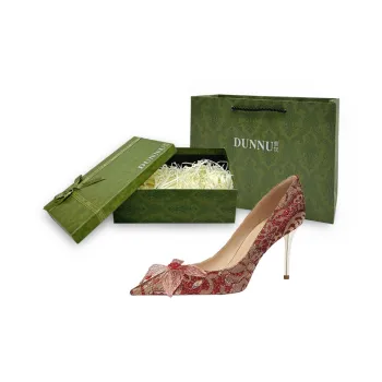 Dunnu Slim Heel High Heels Women's Red Box Included
