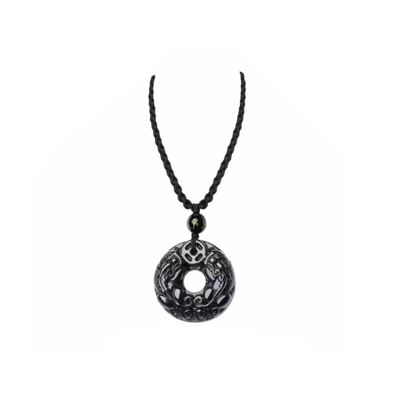 Bubble Scallops Obsidian Jade Necklaces Unisex-0