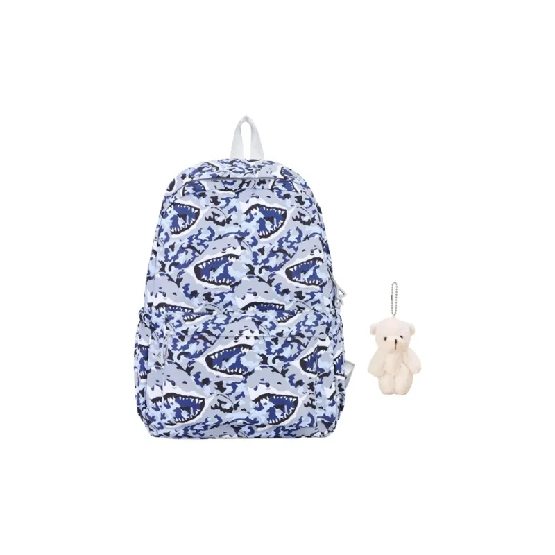 MOK Nylon Backpack Unisex Black/Violet/Light Blue/Sky Blue/Royal Blue-10