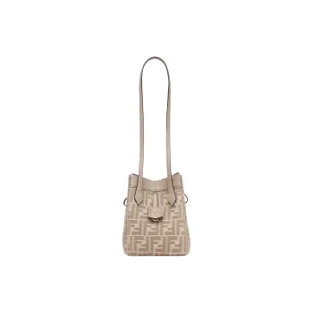 FENDI Origami Denim Bucket Bag, Shoulder Bag Mini Women's Dove Gray