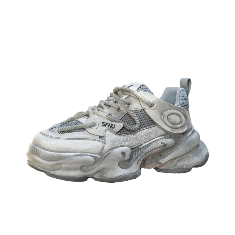 SAIFEINU Anti-Slip And Wear-Resistant Height Increasing Low-Top Chunky Sneakers Men's-2
