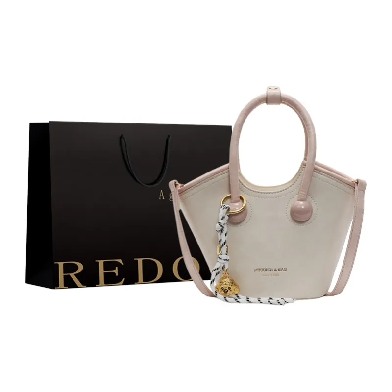 REDOO PU Handbag Regular Women's Black/White & Brown/White & Pink/Brown-4
