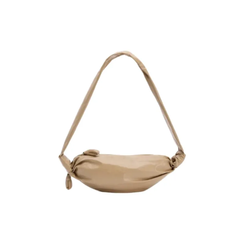 Lemaire Croissant Series Cow Leather Croissant Bag Crossbody Bag Shoulder Bag Small Size Women's Khaki-0