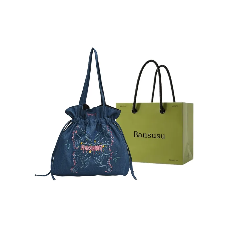 Bansusu Denim Shoulder Bag Regular Women's Light Blue/Dark Blue-4