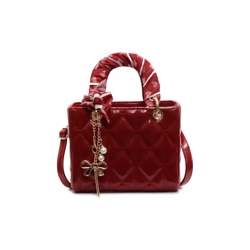 Yalu PU Shoulder Bag, Crossbody Bag, Handbag Regular Women's Black/Ecru/Pink/Burgundy-22