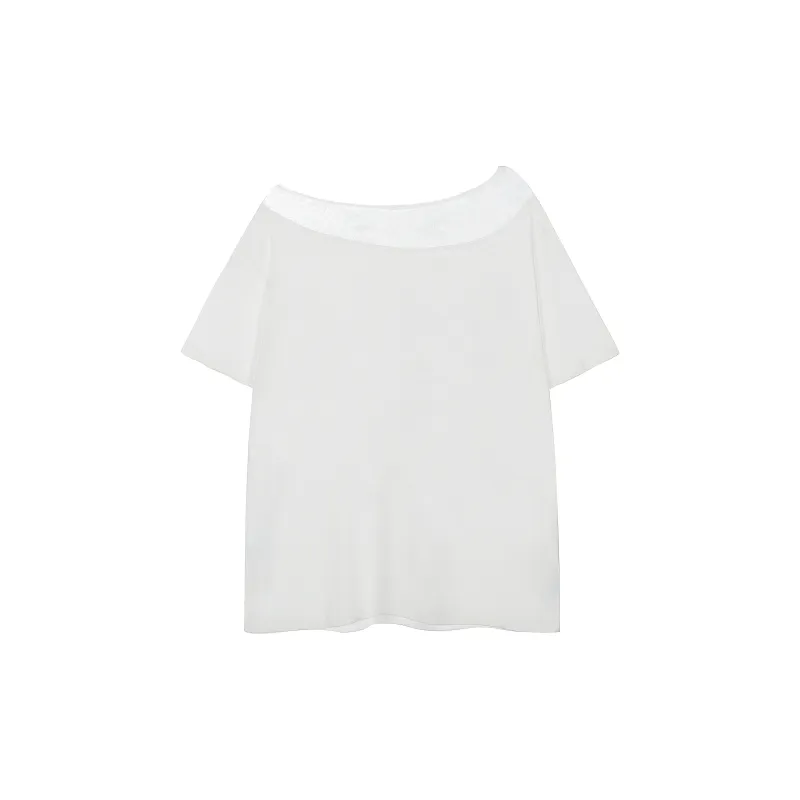 CUWU Short Sleeved Off Shoulder T Shirt Women's-3