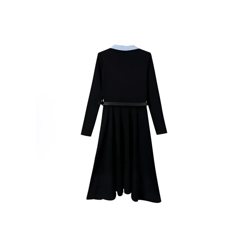 AFGGD Long-Sleeved Dresses Women's Black-1