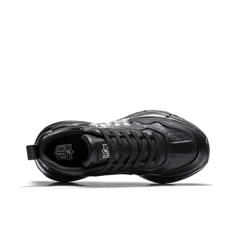NFL Los Angeles Lightning Team Wear-Resistant Height Increasing Coverage Low-Top Chunky Sneakers Unisex Black-3