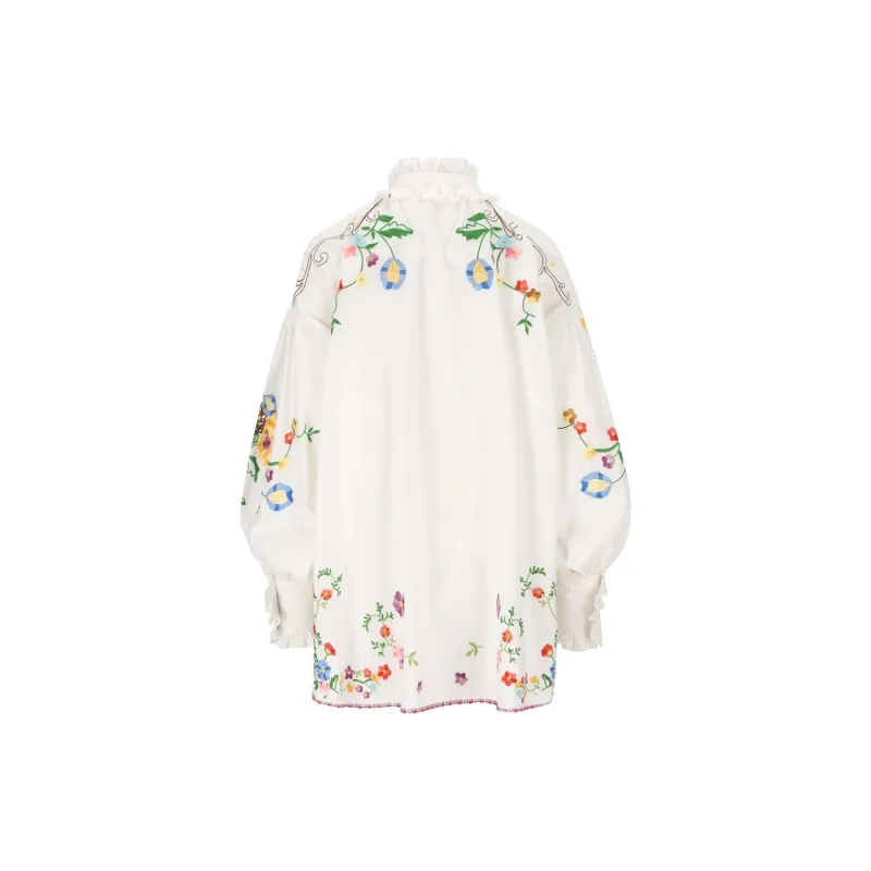 Valentino Garavani Floral Print Ruffle Detailed Top-1