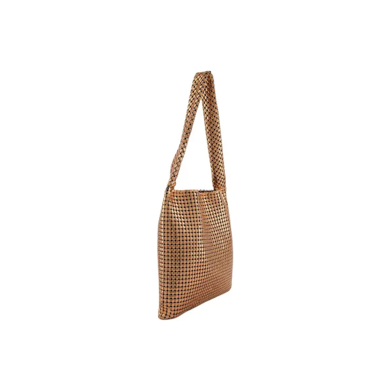 Paco Rabanne Metallic Aluminum Shoulder Bag Women's Gold-1