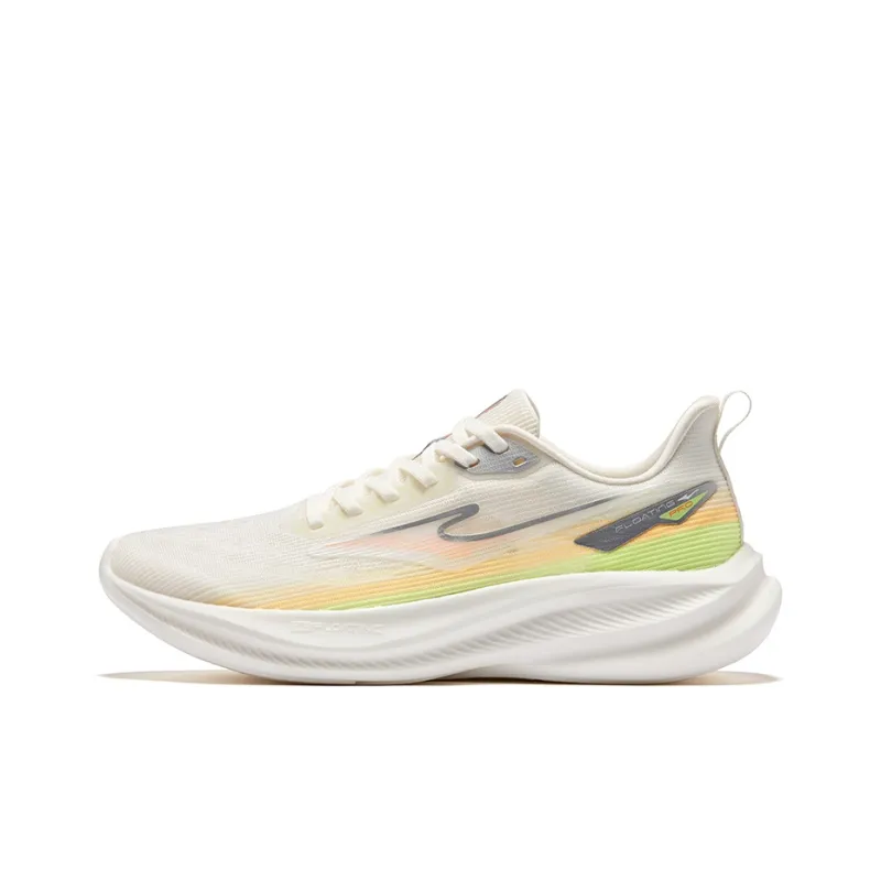 Erke Cushioning Breathable Lightweight Low-Top Training Running Shoes Men's Microcrystal White Fluorescent Sprig Green-0