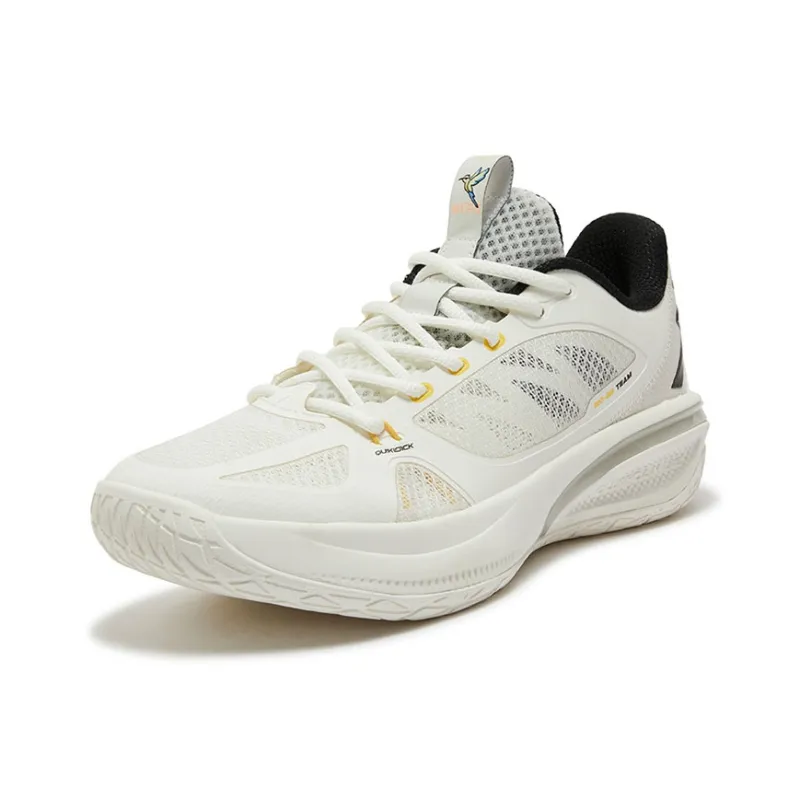 361° Cushioning Anti Slip And Wear Resistant Support Rebound Low Top Basketball Shoes Men's White Gray-1
