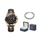 Rose Case Black Dial Brown Leather