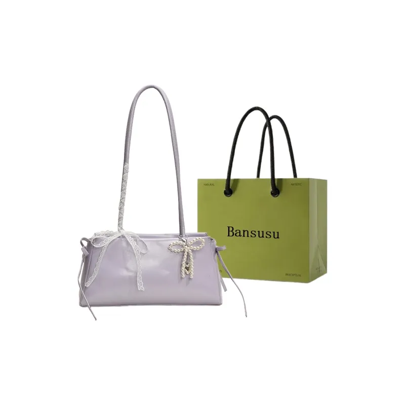 Bansusu PU Shoulder Bag Regular Women's White/Black/Purple/Pink-12