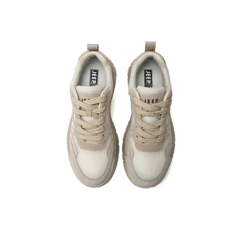 JEEP SPIRIT Abrasion Resistant Slip Resistant Low Top Skateboard Shoes Men's Light Sandy-5