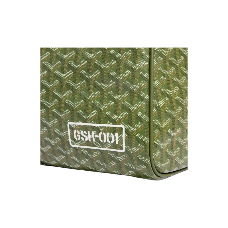 GOYARD Boston Canvas With Calfskin Travel Bag Men's Khaki Green-3
